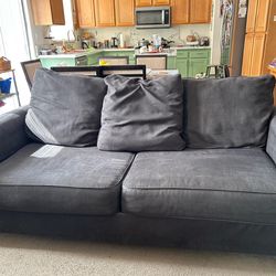 Soft black couch.