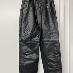 Black Leather New Pants SZ 5/6- Vintage