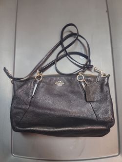 Coach Kelsey Satchel Black Pebbled Leather Shoulder Bag Handbag