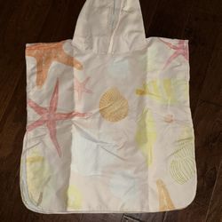 New Girls Seashell Quick Dry Hooded Beach Towel For Kids