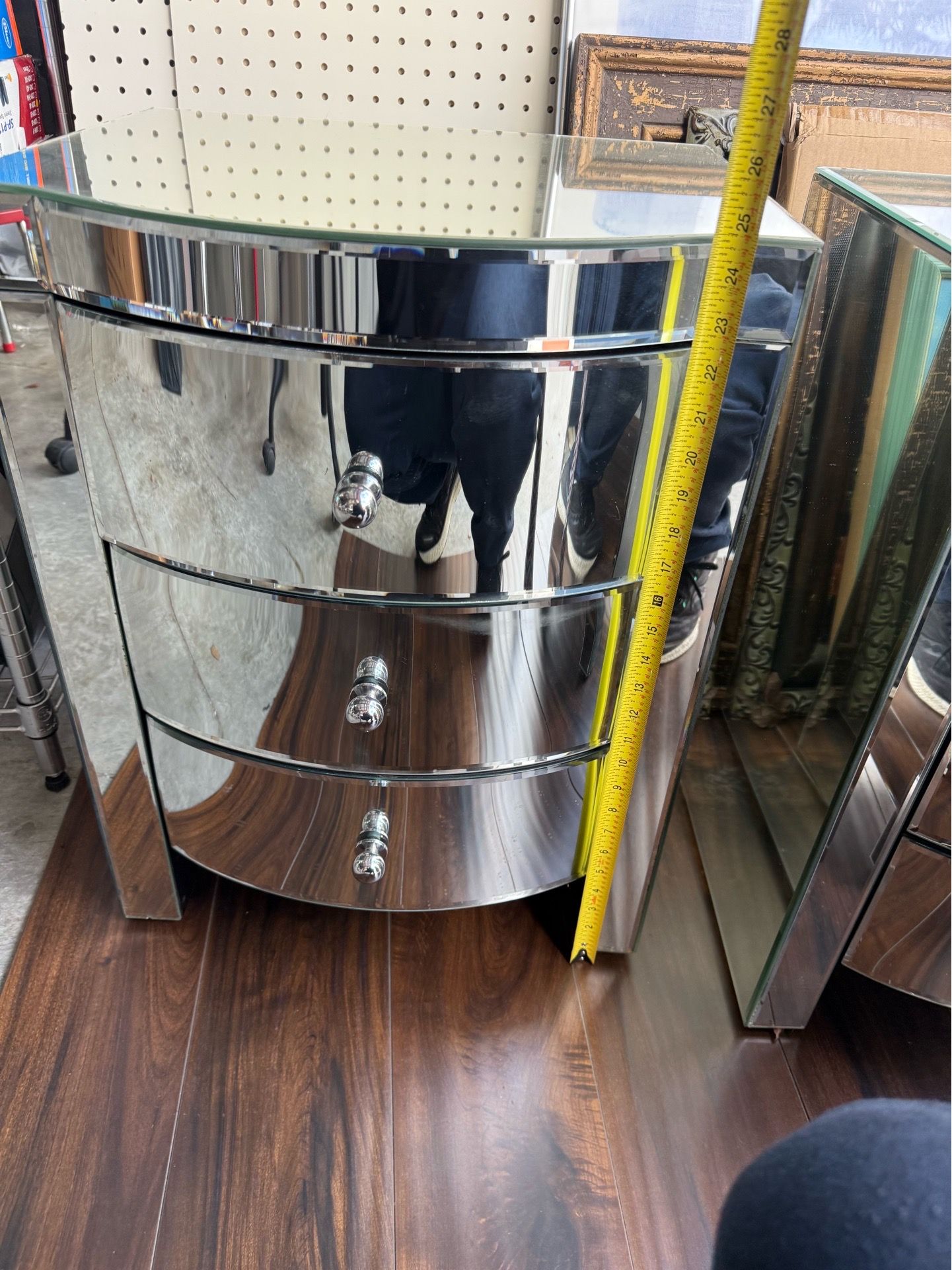 A Italian Mirrored Nightstand - 3 Drawers Stunning 3 table