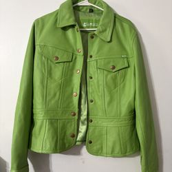 Vintage GUESS Women's Leather Jacket 