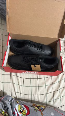 Nike Court Vision Low Shoes Black Size 14