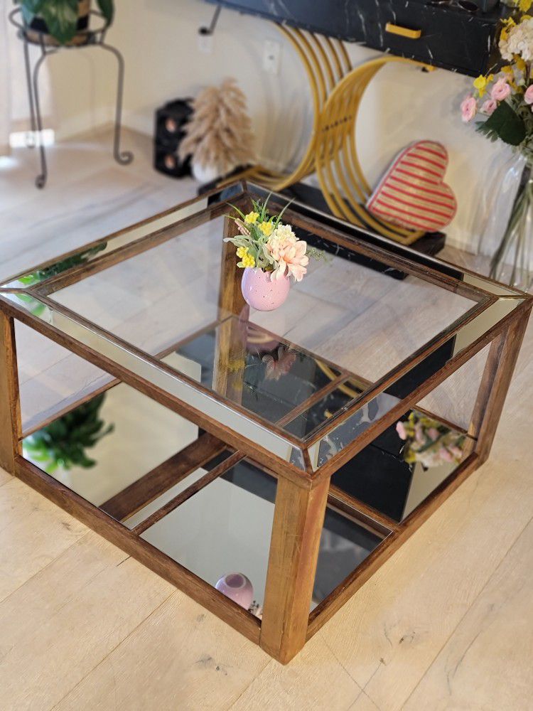 Glass Mirror Coffee Table 