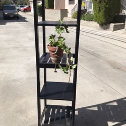 Plant Stand Black Wood Like New 4 Shelves