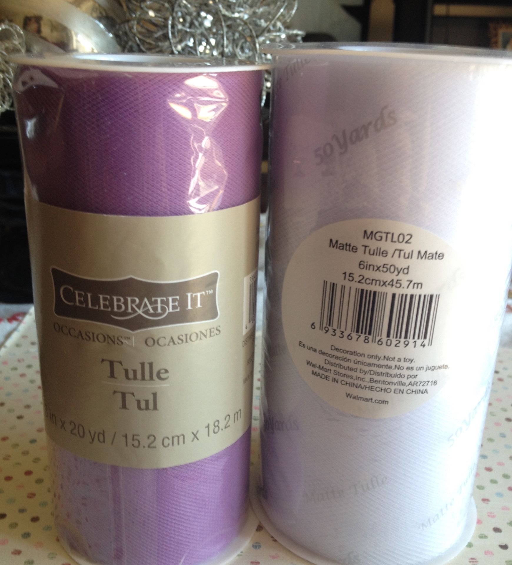 Set of 2Tulle tubes white and purple News