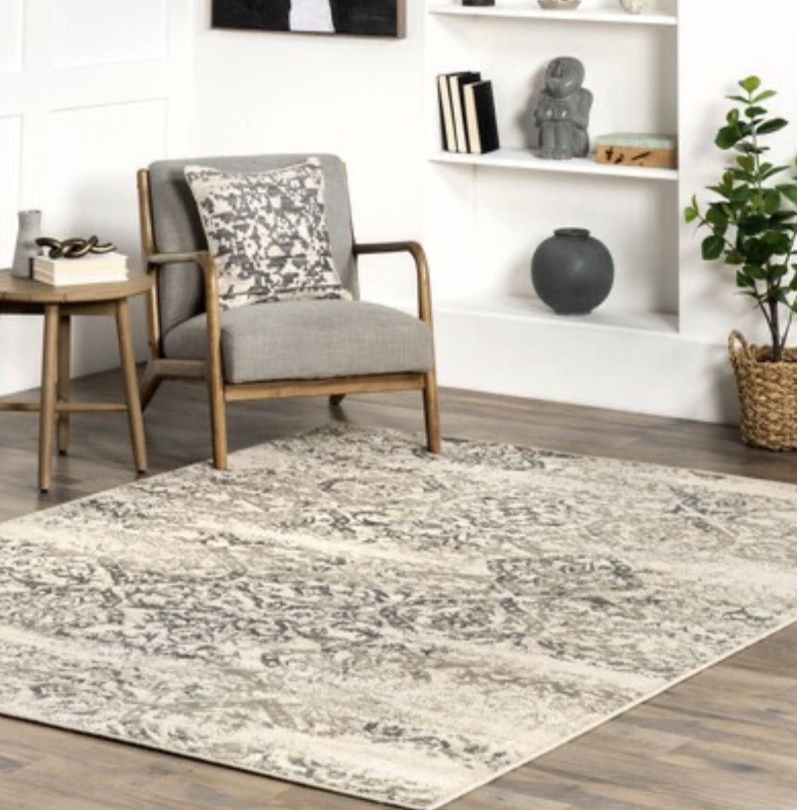 Gray Governess Withered Floral Rug Transitional Rectangle 11' X 14' 6