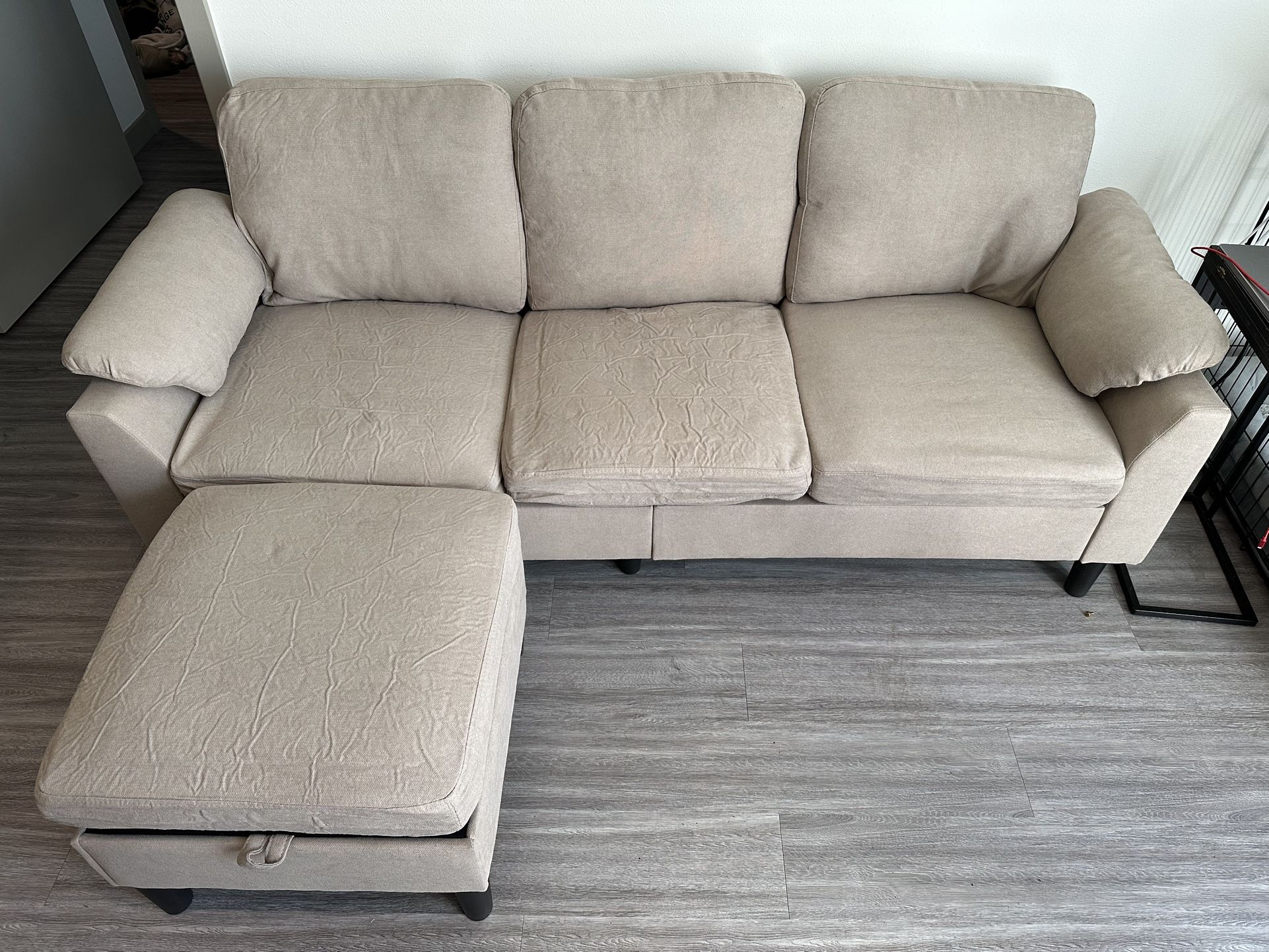 3 Seater couch With Ottoman