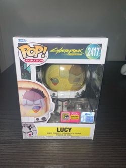 OFFICIAL LIMITED SDCC EXCLUSIVE STICKER Lucy Cyberpunk Edgerunners Funko Pop #2417 Anime Animation