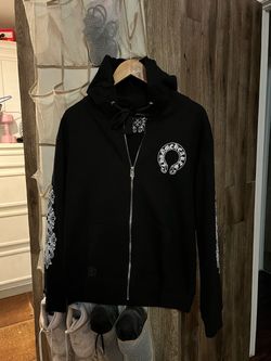 chrome hearts men’s zip-up sweater
