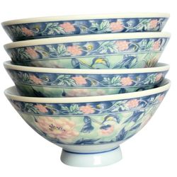 Vtg Asian Rice Bowls- Set of 4

