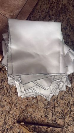 36 cloth silver trim napkins