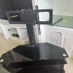 Glass And Metal Tv Stand.  Free