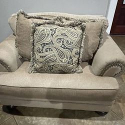 Beautiful 2 piece Oversize Chair & A Half and Ottoman (Negotiable)