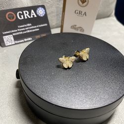 Moissanite Butterfly Earings