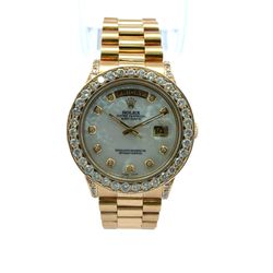 1981 Rolex Day Date #18038 - 36 Mm Presidential 18k Full Gold Diamond Dial Diamond Bezel