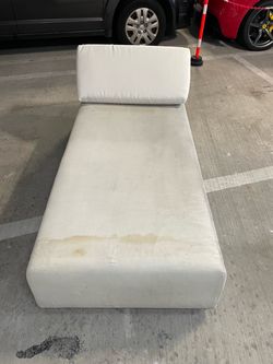 White Fabric Chaise Lounge Cushion Set