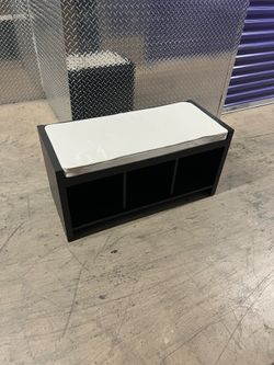 Entryway Storage Bench with Cushion – Espresso – Great Condition
