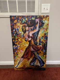 Woman and man dancing tango art