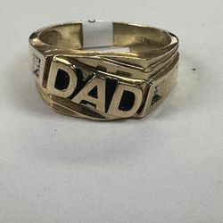 10K Dad Ring With 2 Small Diamonds 