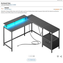 L Shaped Black Office Desk/ Gaming Desk 