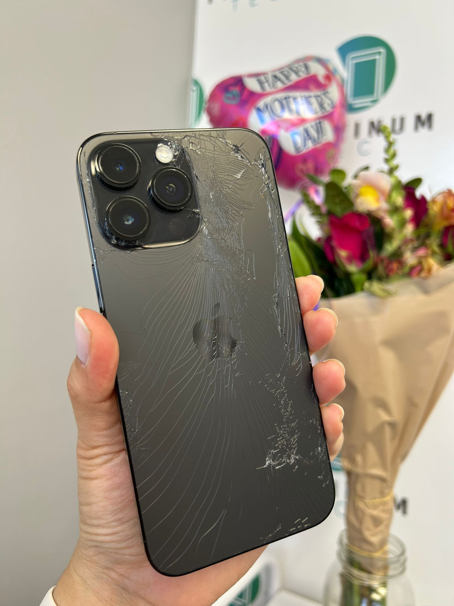 iPhone 14 Pro Max Crack Back Unlocked 128Gb Black Color Fully Functional