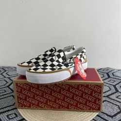 VANS Era Stacked Checkerboard Slip On Canvas Shoes
