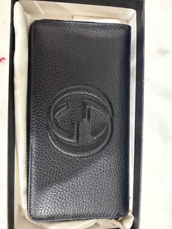 Gucci Soho Black Leather Zip Wallet
