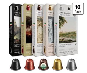 Organic Cafe Romano coffee express pads aluminum