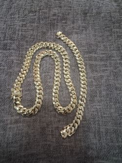 10k gold-plated Miami cuban link 12mm chain and bracelet