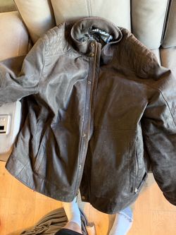 Leather coat jacket