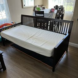 Double  Bed Dark Brown Includes The Two Mattresses 