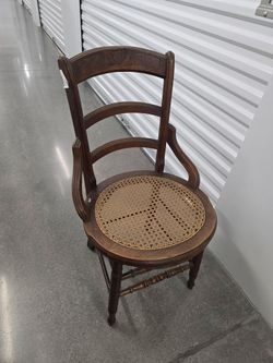 Vintage Wood/Cane Arm Chair (2)
