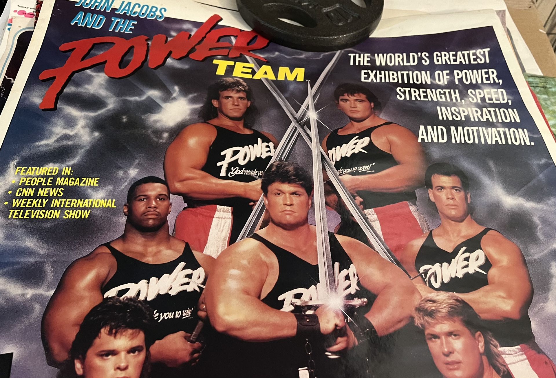 John Jacobs And The Power Team 1990 Original Advertisement Poster EUC