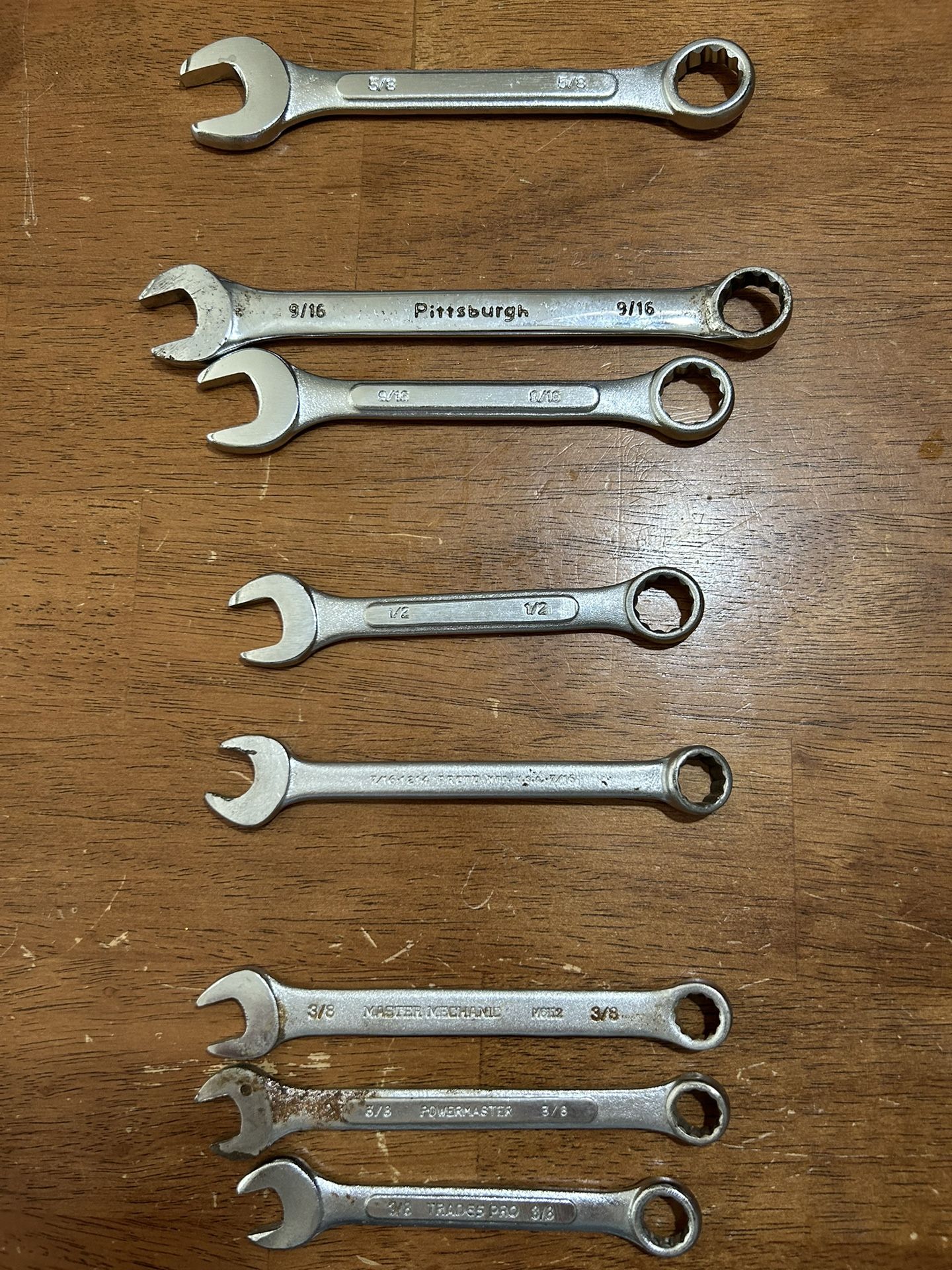 Collection of 8 Combination Wrenches