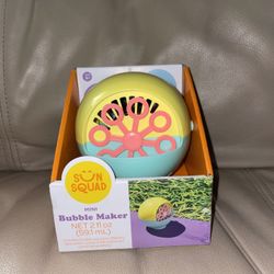Mini Bubble Maker - Yellow and Pink Sun Squad NIB Summer Wet Outdoor Water Fun