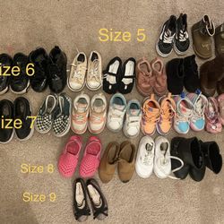 Toddler Shoes Lot Nike Converse Vans Sizes 5-8 