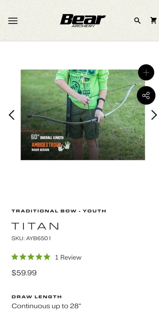 Bear Archery Youth Bow Titan