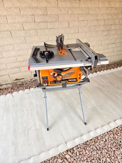 RIDGID 15 Amp 10 in. Portable Corded Jobsite Table Saw with Folding Stand