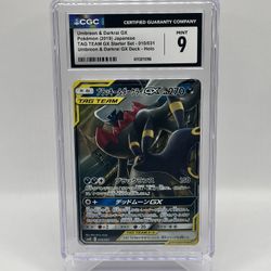 CGC 9 Umbreon & Darkrai Tag Team GX 010/031 Japanese Pokemon TCG 