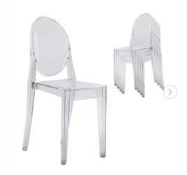 Ghost Clear Acrylic Stackable Event Chairs-Set of 4