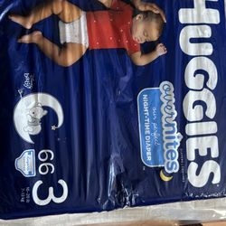 Huggies Size 3 Overnight Diapers Total New 65 Total