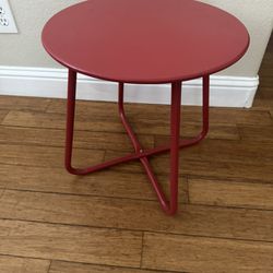 Steel Patio Side Table, Weather Resistant Outdoor Round End Table New!