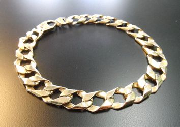 10K GOLD 9INCH CUBAN LINK MENS BRACELET (26.3GR)