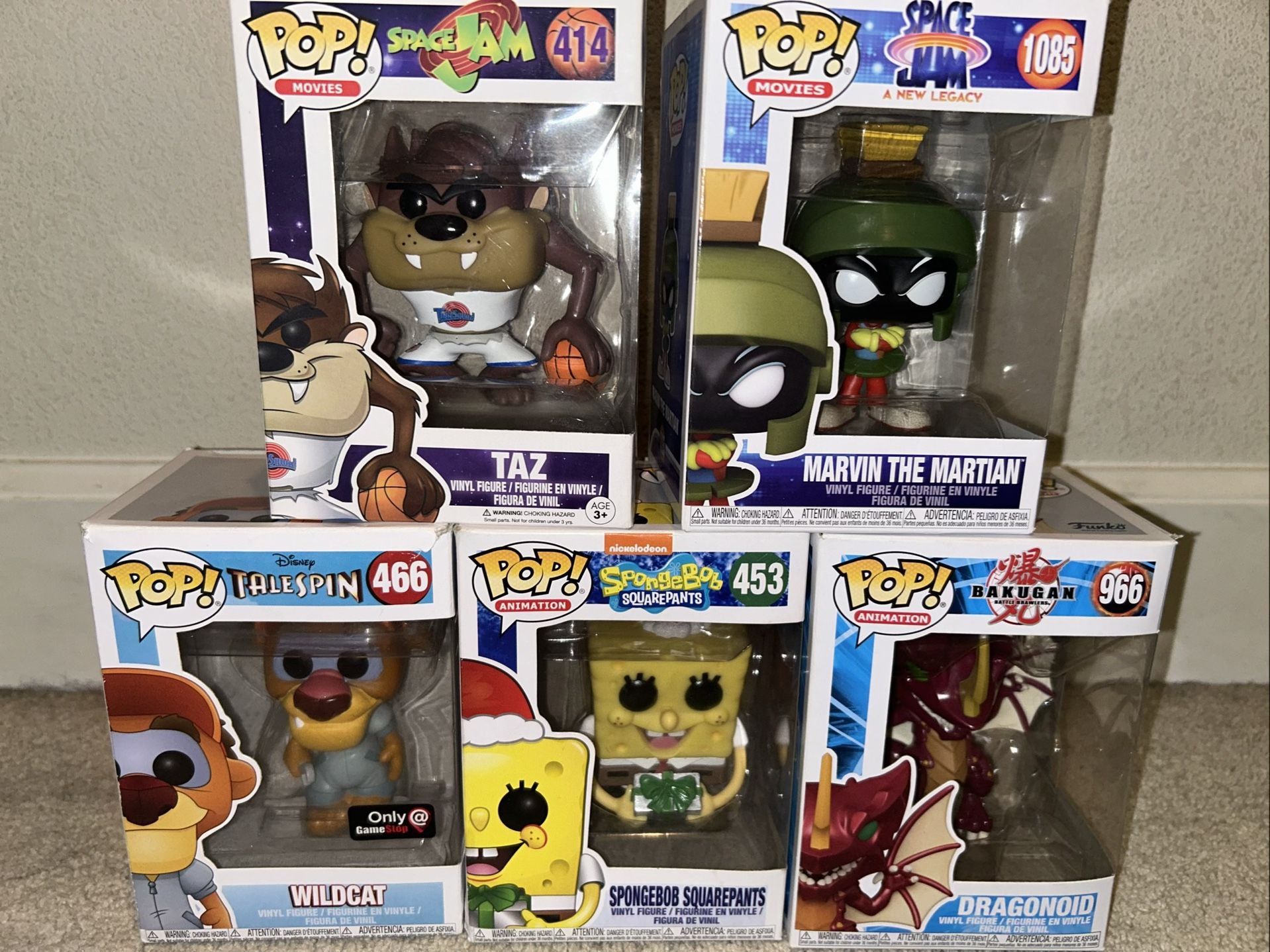 (slightly Damaged Box)Funko Pop Lot Of 5