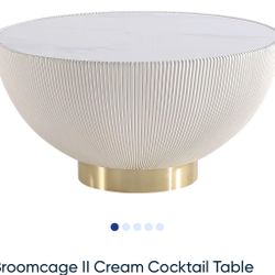 Broomcage II Cream Cocktail Table
