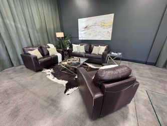 Man cave sofa and loveseat and chair
