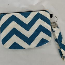 Teal Chevron Wristlet