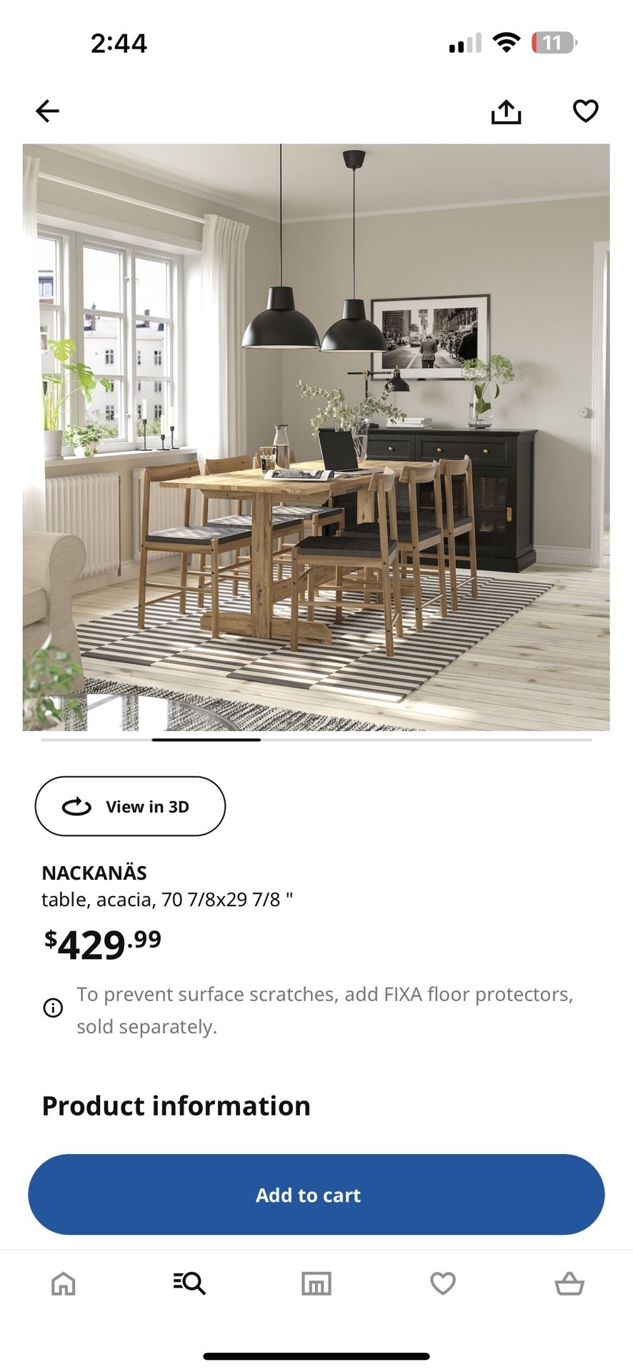Ikea Nackanas Dining Table
