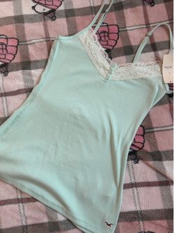 Hollister Turquoise lace cami